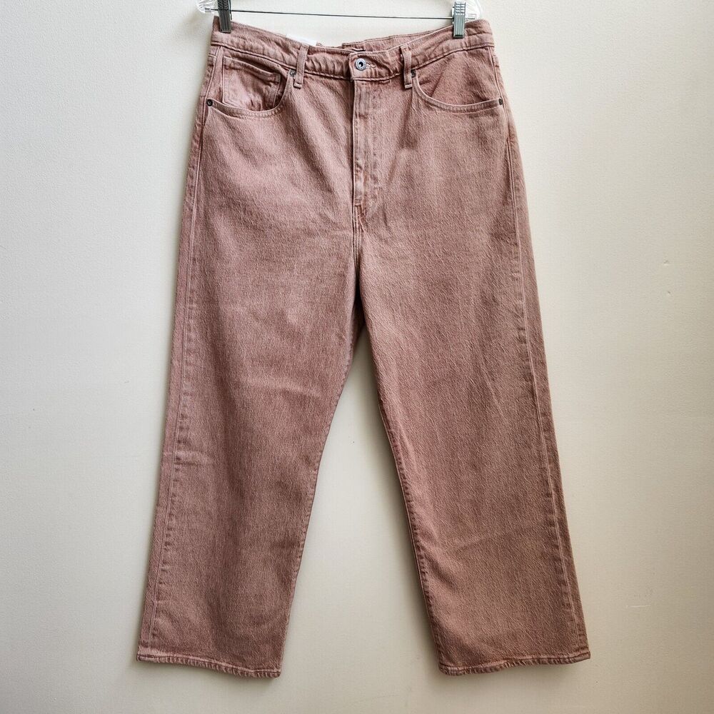 Levis Jean Women Size 33X29 Premium High Loose Wide Straight Leg High Rise Beige - Picture 1 of 16